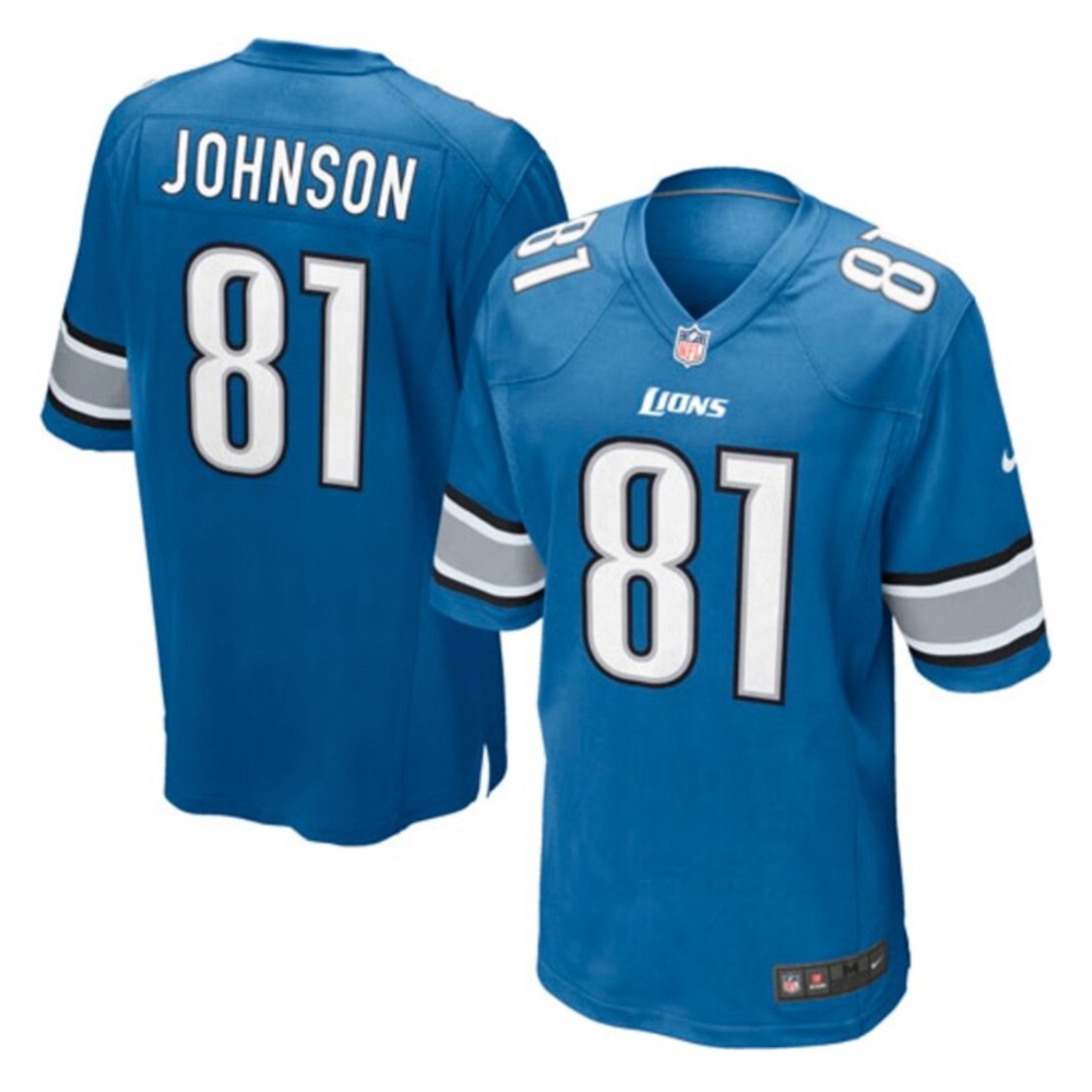 Calvin Johnson Detroit Lions Nike Team Color Game Jersey – Light Blue